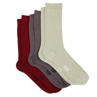 X4 Paires de Chaussettes Vert/Rouge/Gris Homme Dim D06ZA pas cher