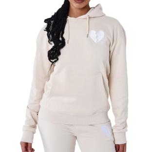 Sweat à Capuche Beige Femme Project X Paris à Cœur Brise pas cher