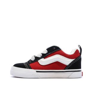 Baskets Noir/Rouge Enfant Vans Knu Skool Elastic pas cher