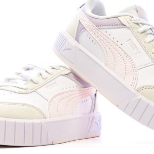 Basket Blanches/Mauves/Jaunes Fille Puma Carina Mia vue 0