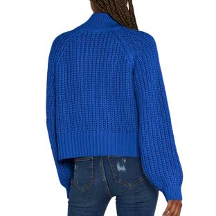 Pull en Maille Bleu Roi Femme Noisy May Tessa High Neck vue 2