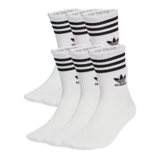X6 Paires de Chaussettes Blanches Adidas Solid Crew Sock vue 0