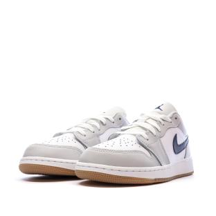Basket Grise/Marine Garçon Nike Air Jordan 1 Low vue 6