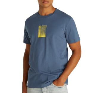T-Shirt Marine Homme Calvin Klein Jeans Brush Stroke Graphic pas cher
