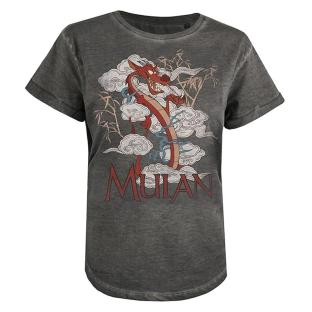 T-Shirt Gris Femme Disney Mulan Mushu Fashion vue 0