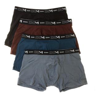 X4 Boxers Noir/Bleu/Bordeaux Homme DIM D6596 pas cher