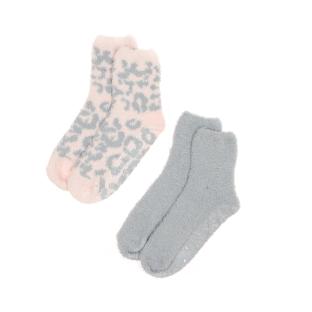 X2 Paires de Chaussettes Antidérapantes Gris/Rose Femme Casa Socks GRI pas cher
