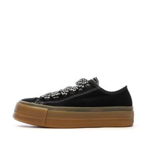 Baskets Noires Femme Converse All Star Lift Platform Suede pas cher