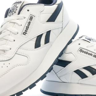 Baskets Blanches/Marine Fille Reebok Classic Lthr vue 0