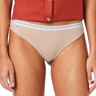 X3 Strings Beige Femme Lacoste Coton Stretch vue 0