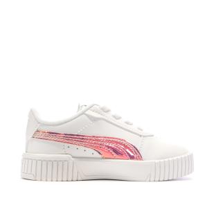 Baskets Blanches/Roses Fille Puma Carina 2.0 vue 2