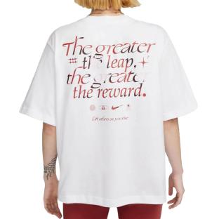 T-shirt Blanc/Rouge Femme Nike Boxy100 vue 0