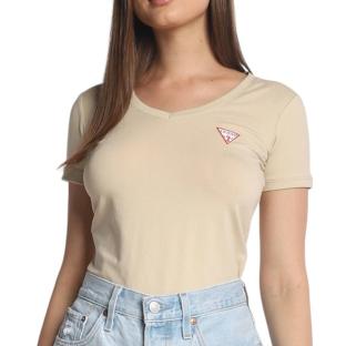 T-shirt Beige Femme Guess Mini Triangle vue 0