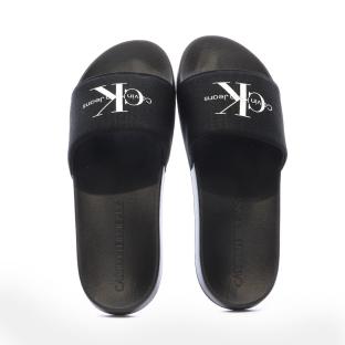 Claquettes Noires Homme Calvin Klein Jeans Slide Monogram vue 3