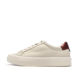 Baskets Blanches/Bordeaux Femme Calvin Klein Jeans Vulc pas cher