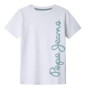 T-shirt Blanc Garçon Pepe Jeans Waldo pas cher