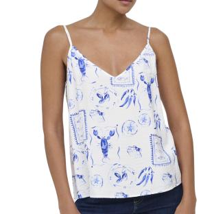 Débardeur Blanc/Bleu Femme JDY Ada vue 0