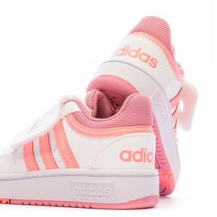 Baskets Blanches Fille Adidas Hoops 3.0 Cf I vue 7