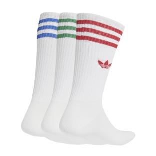 X3 Paires de Chaussettes Blanc/Bleu Mixte Adidas High Crew Sock vue 0