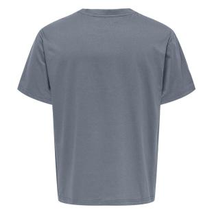 T-shirt Gris Bleu Homme Only & Sons Chinois vue 2