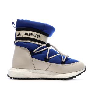 Moon Boot Bleu/Blanc/Noir Garçon Adidas High vue 0