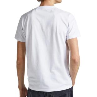 T-shirt Blanc Homme Pepe jeans Oldwive vue 2