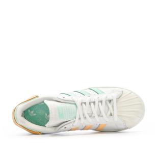 Baskets Blanche/Verte Femme Adidas Superstar Ayoon vue 4