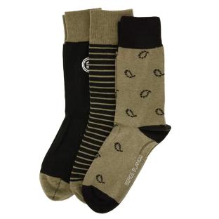 X3 Paires de Chaussettes Kaki/Noir Homme Serge Blanco CHVX3 pas cher