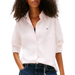 Chemise Rouge/Blanc Femme Tommy Hilfiger Oxforde vue 3