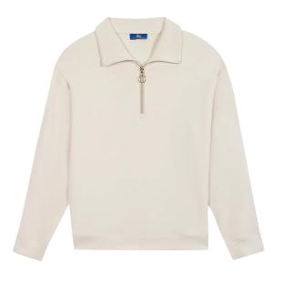 Beiges Damen-Sweatshirt mit 1/4-Reißverschluss TBS Craie Ansicht 0