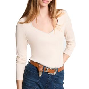 T-Shirt Manches Longues Beige Femme Morgan TRESOR pas cher