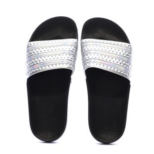 Claquettes Noires/Argent Femme Adidas Adilette vue 0
