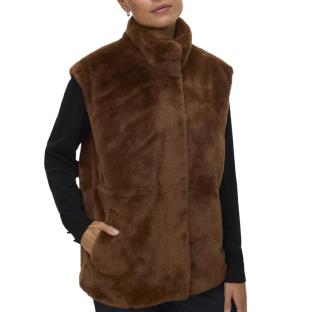 Gilet Fausse Fourrure Camel Femme Vero Moda Japoppy pas cher