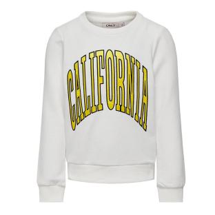 Sweat Blanc Fille Kids ONLY Kogbrie pas cher