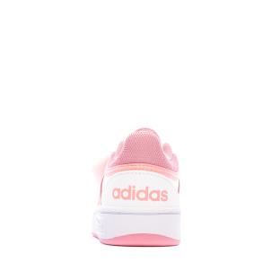 Baskets Blanches Fille Adidas Hoops 3.0 Cf I vue 3