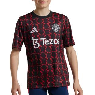 Manchester United Maillot Prématch Rouge/Noir Junior Adidas 24/25 vue 0