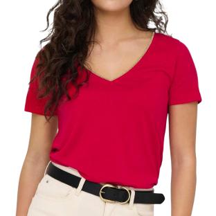 T-Shirt Rouge/Doré Femme JDY Dalila pas cher