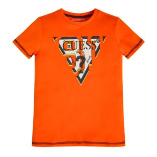 T-shirt Orange Garçon Guess Artistique pas cher