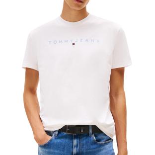 T-Shirt Blanc Homme Tommy Hilfiger Reg Linear pas cher