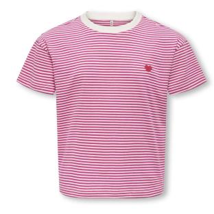 T-Shirt Rose/Blanc Fille Kids ONLY Kogpisa vue 0