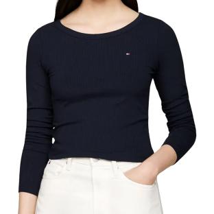 T-shirt Manches Longues Marine Femme Tommy Hilfiger Desert pas cher