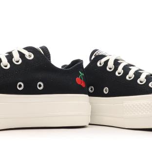 Baskets Noirs Femme Converse All Star Lift Platform Cherries vue 7