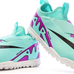 Chaussures de Football Turquoise Junior Nike Jr Zoom Vapor 15 Academy TF vue 7