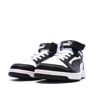Weiß/schwarze Puma Rebound Sneaker für Jungen Ansicht 0