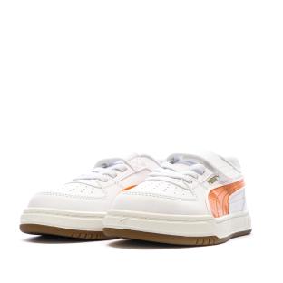 Zapatillas blancas/naranjas para niño Puma Caven III Retro ver 0