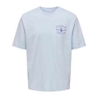 T-shirt Bleu Homme Only & Sons Onscatisfaction vue 0
