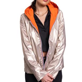 Veste imperméable Corail et Doré Femme Laura Jo réversible courte vue 0