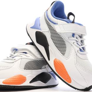 Baskets Blanches/Orange/Bleu Garçon Puma 395556 vue 7
