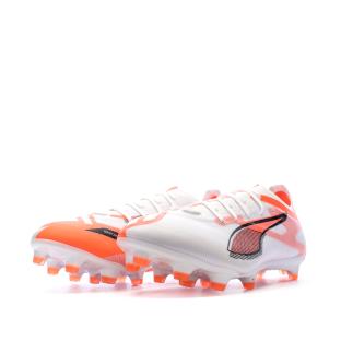 Chaussures de football Blanches/Oranges Homme Puma Ultra 5 Match vue 0