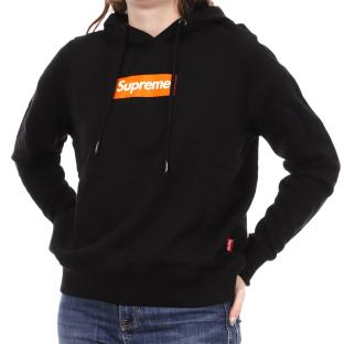 Sweat à Capuche Noir Femme Supreme Grip Pat pas cher